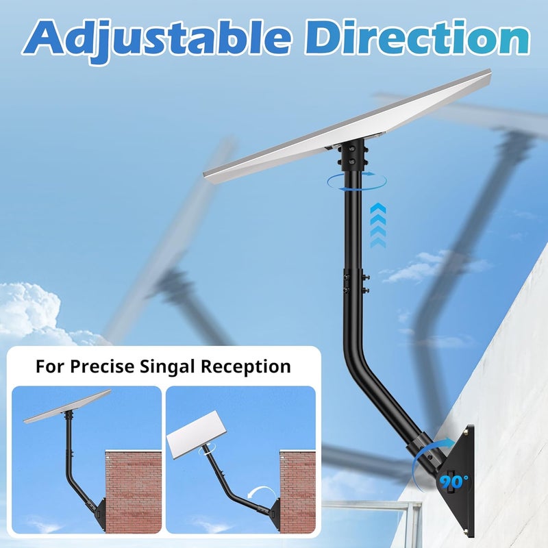 UBeesize Starlink Mount Gen 3, Starlink Pole Mounts for Gen 3 Standard Satellite Dish, Adjustable Starlink Gen3 Wall Mounting Kits with Pipe Adapter - Image 3